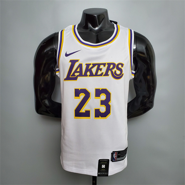 Camisetas Los Angeles Lakers (James #23) Blanco Encolure Ronde