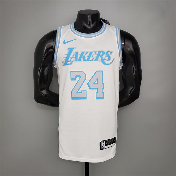 Camisetas Los Angeles Lakers (Bryant #24) Blanco Encolure Ronde Retro Limited Edition