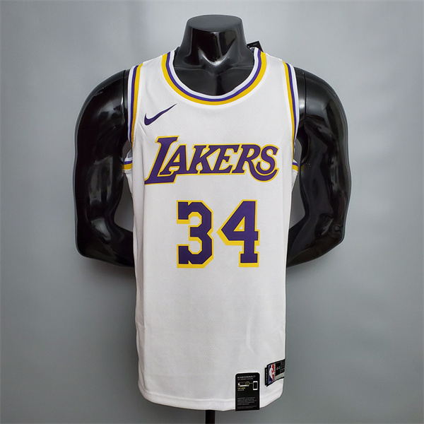 Camisetas Los Angeles Lakers (O'Neal #34) Blanco Encolure Ronde