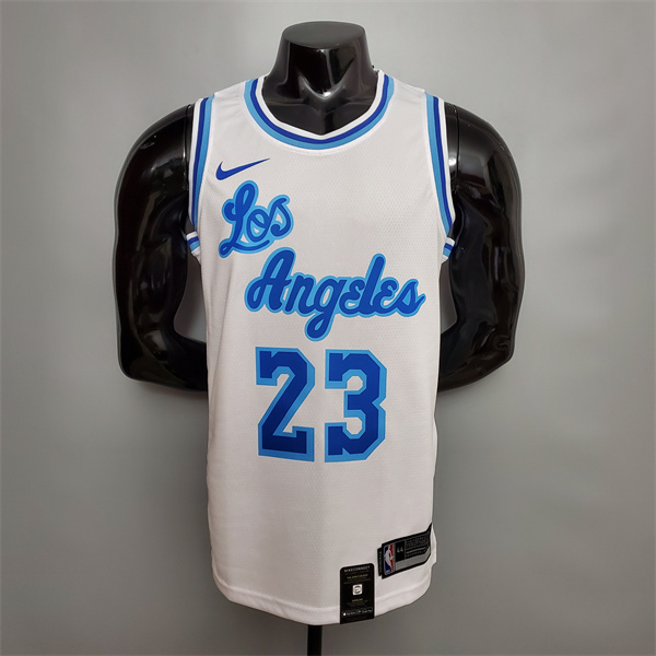 Camisetas Los Angeles Lakers (James #23) Blanco Retro Night