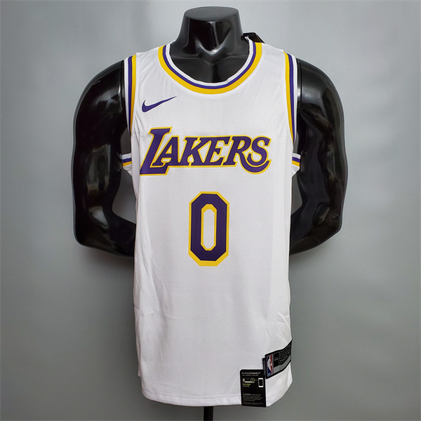 Camisetas Los Angeles Lakers (Uzma #0) Blanco Encolure Ronde