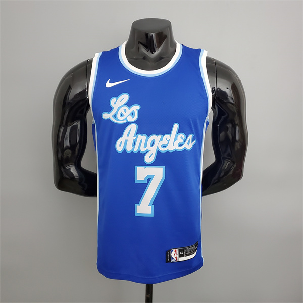 Camisetas Los Angeles Lakers (Anthony #7) Azul Latin Night (High Head)