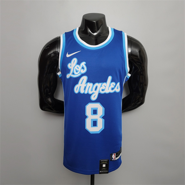 Camisetas Los Angeles Lakers (Bryant #8) Azul Retro Night