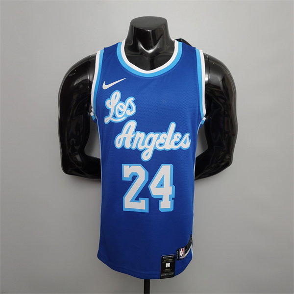 Camisetas Los Angeles Lakers (Bryant #24) Azul Retro Night