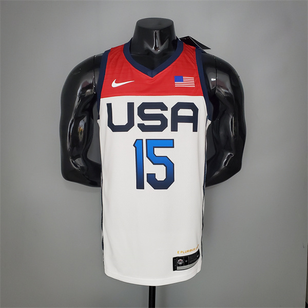 Camisetas Jeux Olympiques (Booker #15) USA Team 2021 Blanco