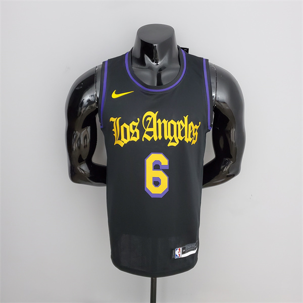 Camisetas Los Angeles Lakers (James #6) 2021 Negro