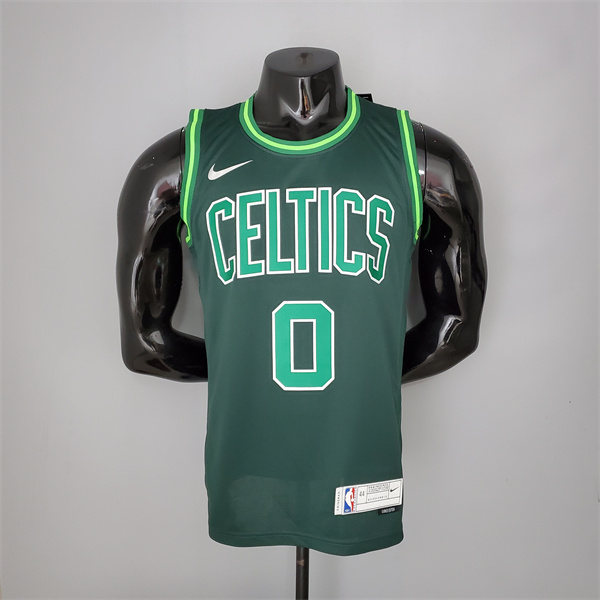 Camisetas Boston Celtics (Tatum #0) 2021 Verde Bonus Edition Dark