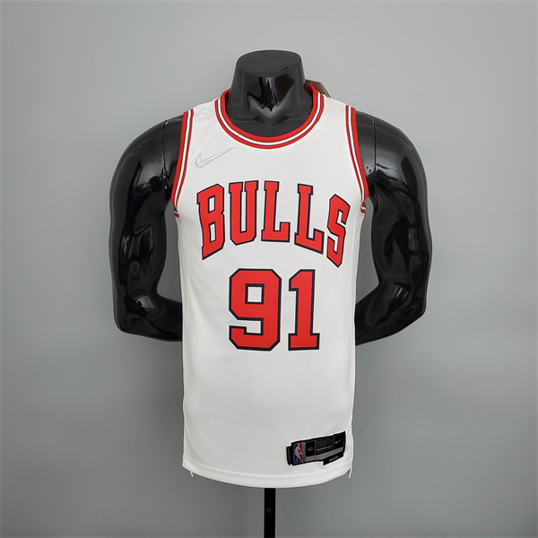 Camisetas Chicago Bulls (Rodman #91) Blanco 75th Anniversary