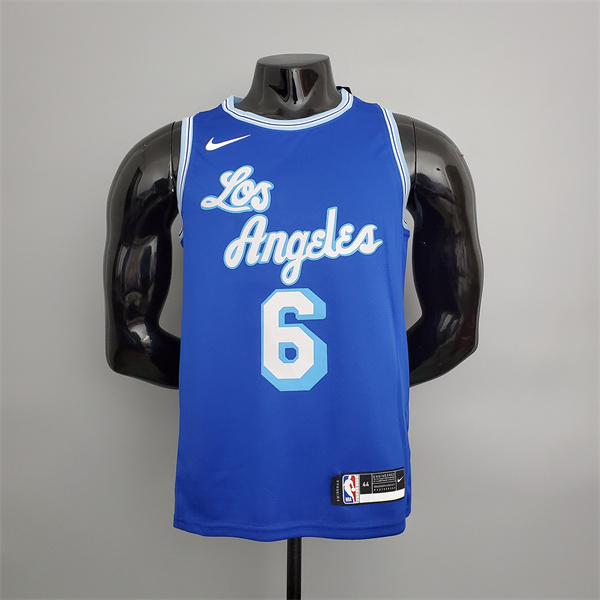 Camisetas Los Angeles Lakers (James #6) 2021 Retro Azul