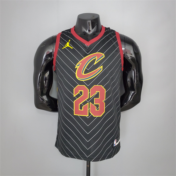 Camisetas Cleveland Cavaliers (James #23) 2021 Negro Jordan Theme Limited Edition