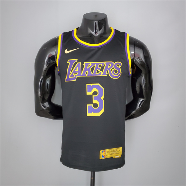 Camisetas Los Angeles Lakers (Davis #3) 2021 Negro Bonus Edition