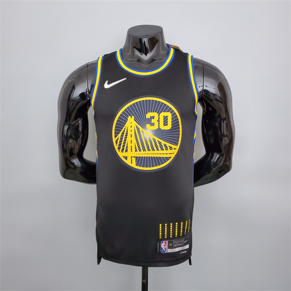 Camisetas Golden State Warriors (Curry #30) Negro 75th Anniversary City Edition