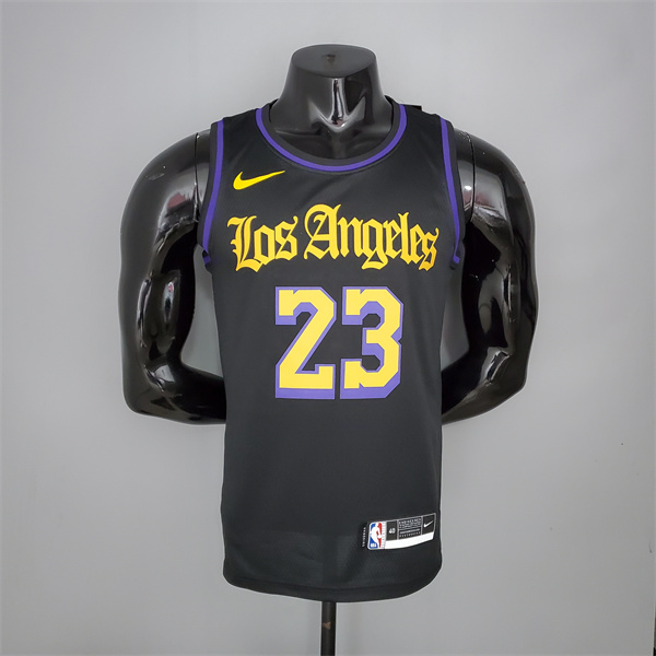 Camisetas Los Angeles Lakers (James #23) 2021 Negro