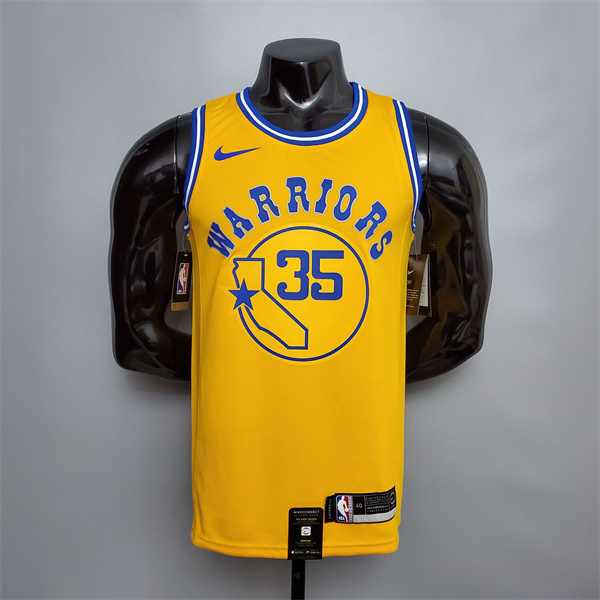 Camisetas Golden State Warriors (Durant #35) Amarillo Retro Version