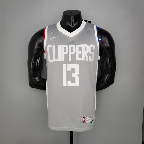 Camisetas Los Angeles Clippers (George# 13) 2021 Gris Bonus Edition