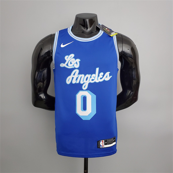 Camisetas Los Angeles Lakers (Westbrook #0) 2021 Retro Azul