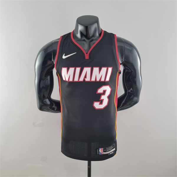 Camisetas Miami Heat (Wade #3) Negro 75th Anniversary