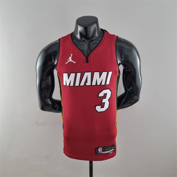 Camisetas Miami Heat (Wade #3) Vino tinto 75th Anniversary