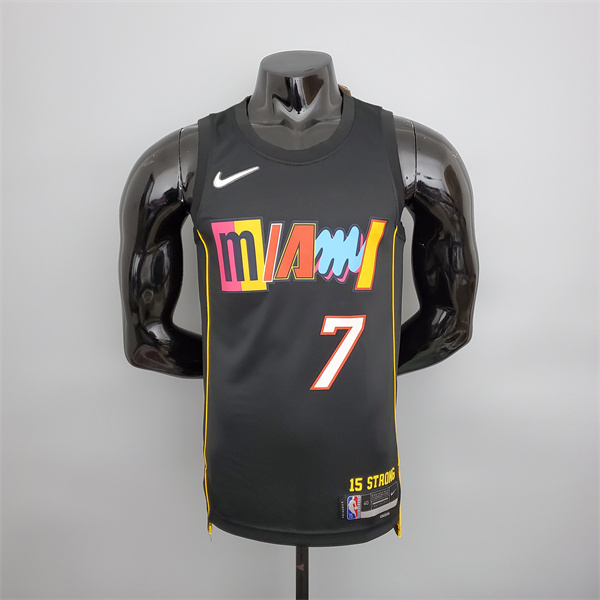Camisetas Miami Heat (Lowry #7) 2022 Season Negro City Edition