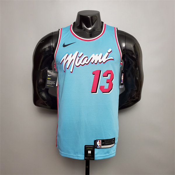 Camisetas Miami Heat (Adebayo #13) Azul Encolure Ronde