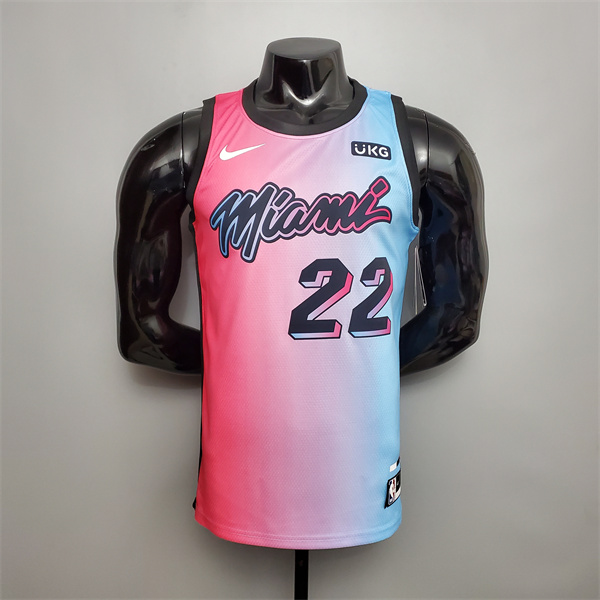Nueva Camisetas Miami Heat (Butler #22) Rosa/Azul Gradient Color City Edition