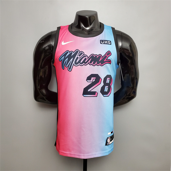 Nueva Camisetas Miami Heat (Iguodala #28) Rosa/Azul Gradient Color City Edition