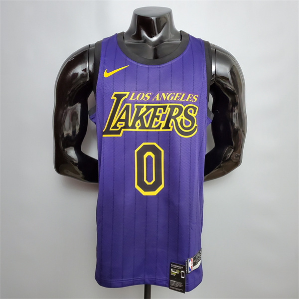 Camisetas Los Angeles Lakers (Kuzma #0) Púrpura Encolure Ronde