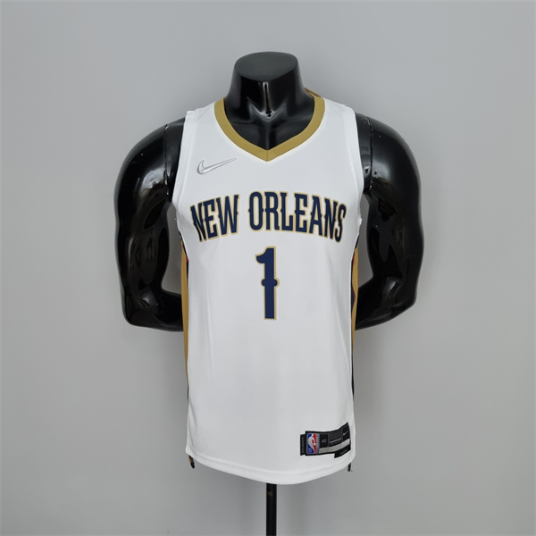 Camisetas New Orleans Pelicans (Williams #1) Blanco 75th Anniversary