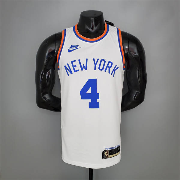 Camisetas New York Knicks (Rosa #4) Blanco 75th Anniversary