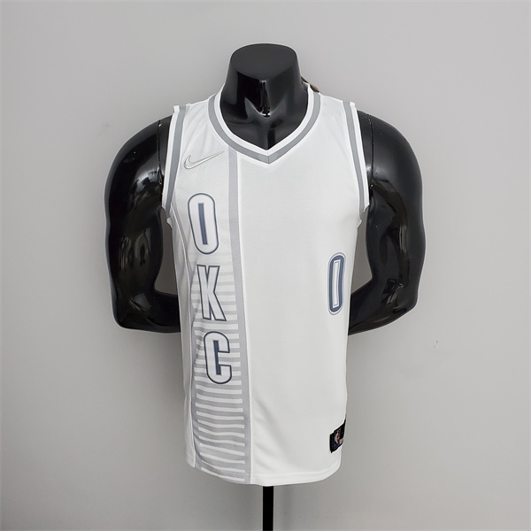 Camisetas Oklahoma City Thunder (Westbrook #0) Blanco 75th Anniversary City Edition