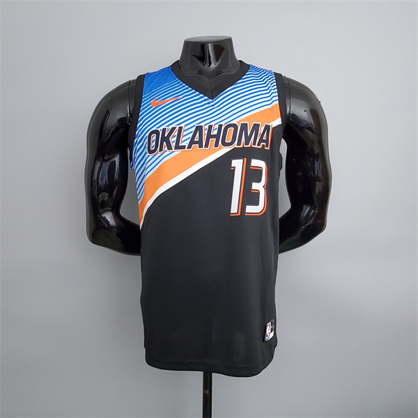 Camisetas Oklahoma City Thunder (George #13) Negro City Edition