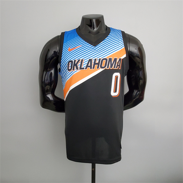 Camisetas Oklahoma City Thunder (Westbrook #0) Negro City Edition