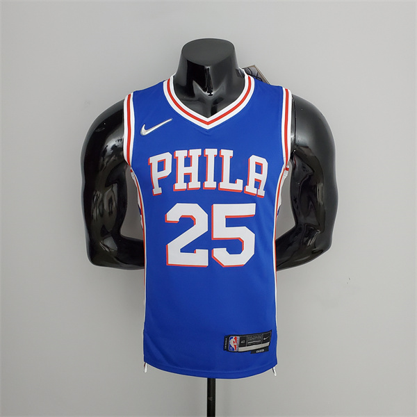Camisetas Philadelphia 76ers (Simmons #25) Azul 75th Anniversary