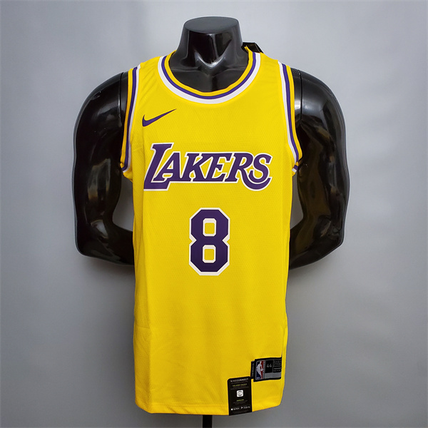 Camisetas Los Angeles Lakers (Bryant #8) Amarillo Encolure Ronde