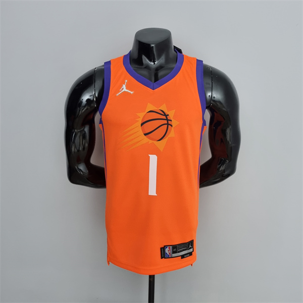 Camisetas Phoenix Suns (Booker #1) Naranja 75th Anniversary Jordan Theme