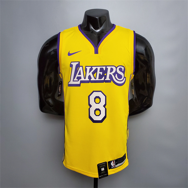 Camisetas Los Angeles Lakers (Bryant #8) Amarillo V-collerette City Edition