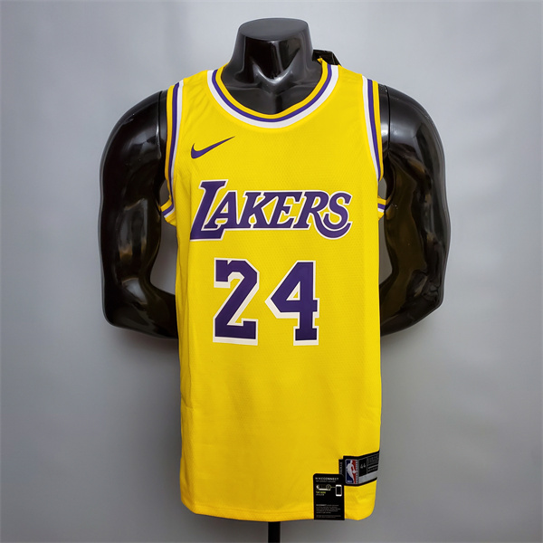 Camisetas Los Angeles Lakers (Bryant #24) Amarillo Encolure Ronde