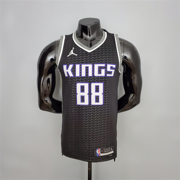 Camisetas Sacramento Kings (Queta #88) Negro 75th Anniversary Jordan
