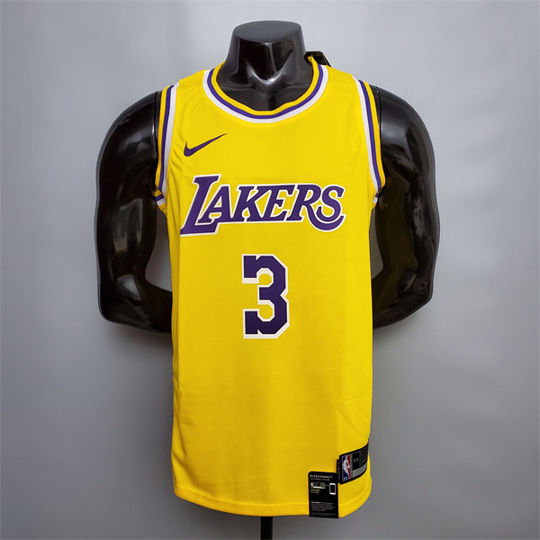 Camisetas Los Angeles Lakers (Davis #3) Amarillo Encolure Ronde