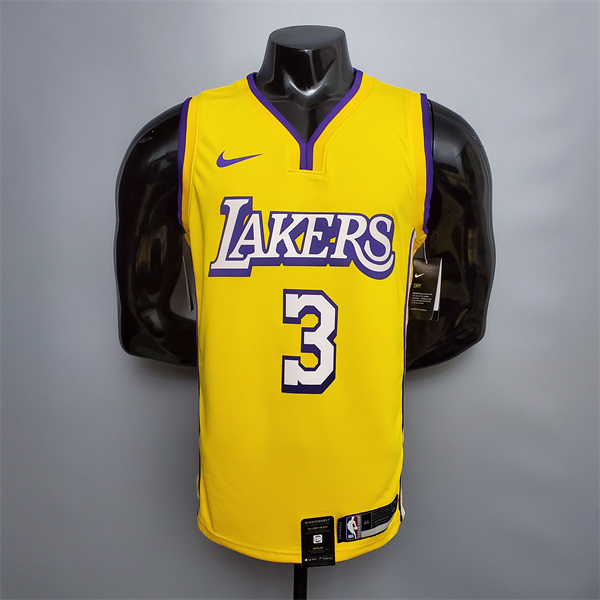 Camisetas Los Angeles Lakers (Davis #3) Amarillo V-collerette City Edition