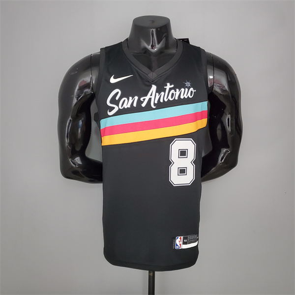 Nueva Camisetas San Antonio Spurs (Mills #8) Negro City Edition