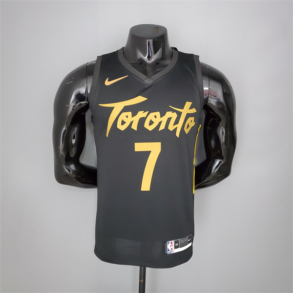 Camisetas Toronto Raptors (Lowry #7) 2021 Season Negro Gold