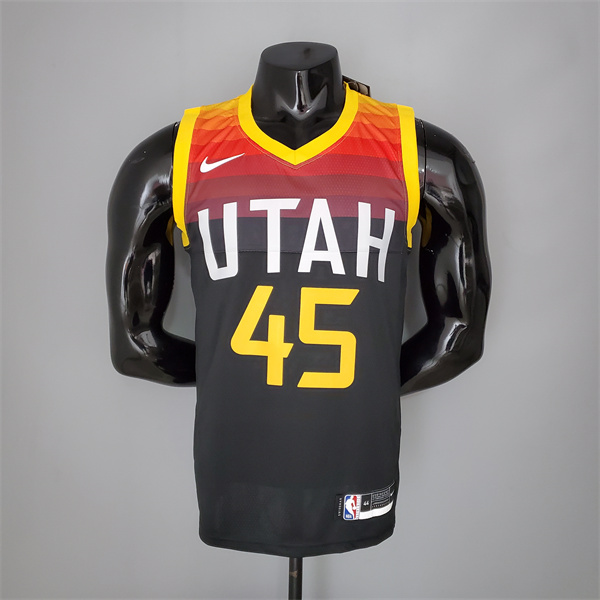 Camisetas Utah Jazz (Mithcell #45) 2021 Negro/Rojo City Edition