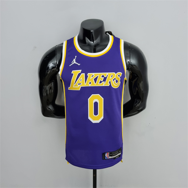 Camisetas Los Angeles Lakers (Westbrook #0) Púrpura 75th Anniversary