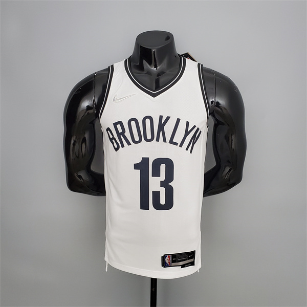Camisetas Brooklyn Nets (Harden #13) Blanco 75th Anniversary