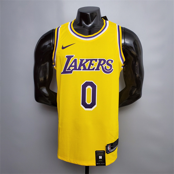 Camisetas Los Angeles Lakers (Kuzma #0) Amarillo Encolure Ronde
