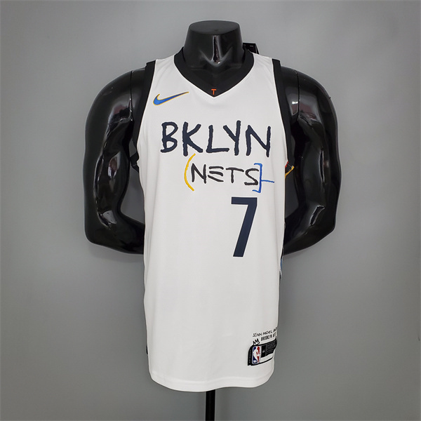 Camisetas Brooklyn Nets (Durant #7) Graffiti Blanco
