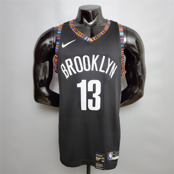 Camisetas Brooklyn Nets (Harden #13) Negro City Version