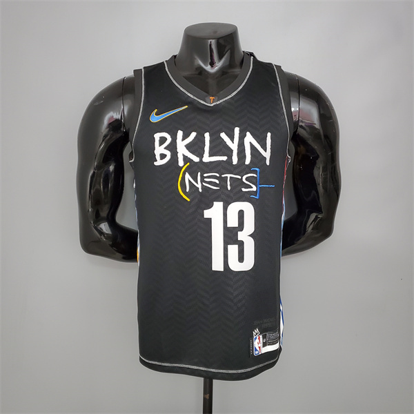 Nueva Camisetas Brooklyn Nets (Harden #13) Negro City Edition