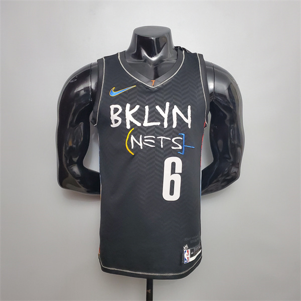 Nueva Camisetas Brooklyn Nets (Jordan #6) Negro City Edition
